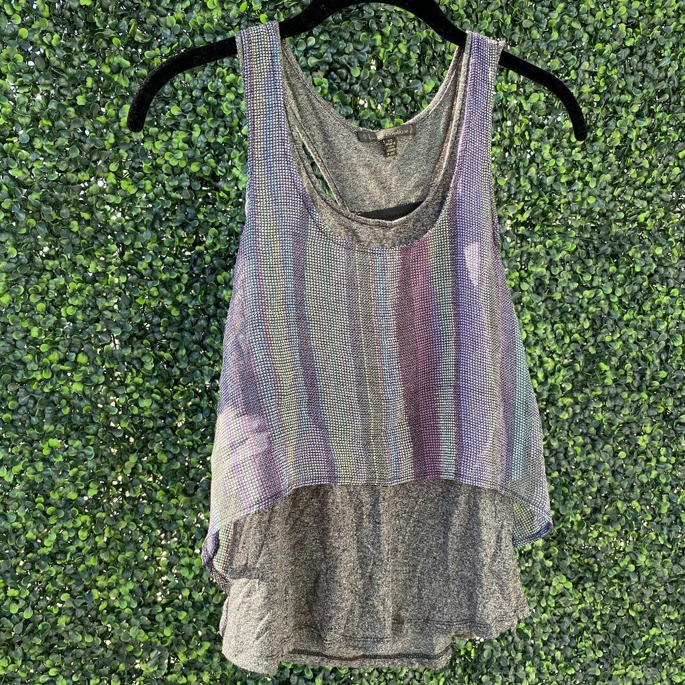 Gray Tank with Mesh Layer